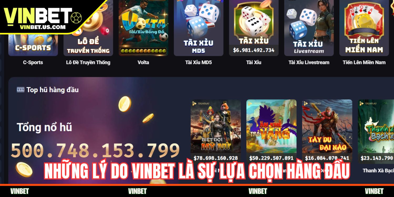 Những lý do Vinbet là sự lựa chọn hàng đầu